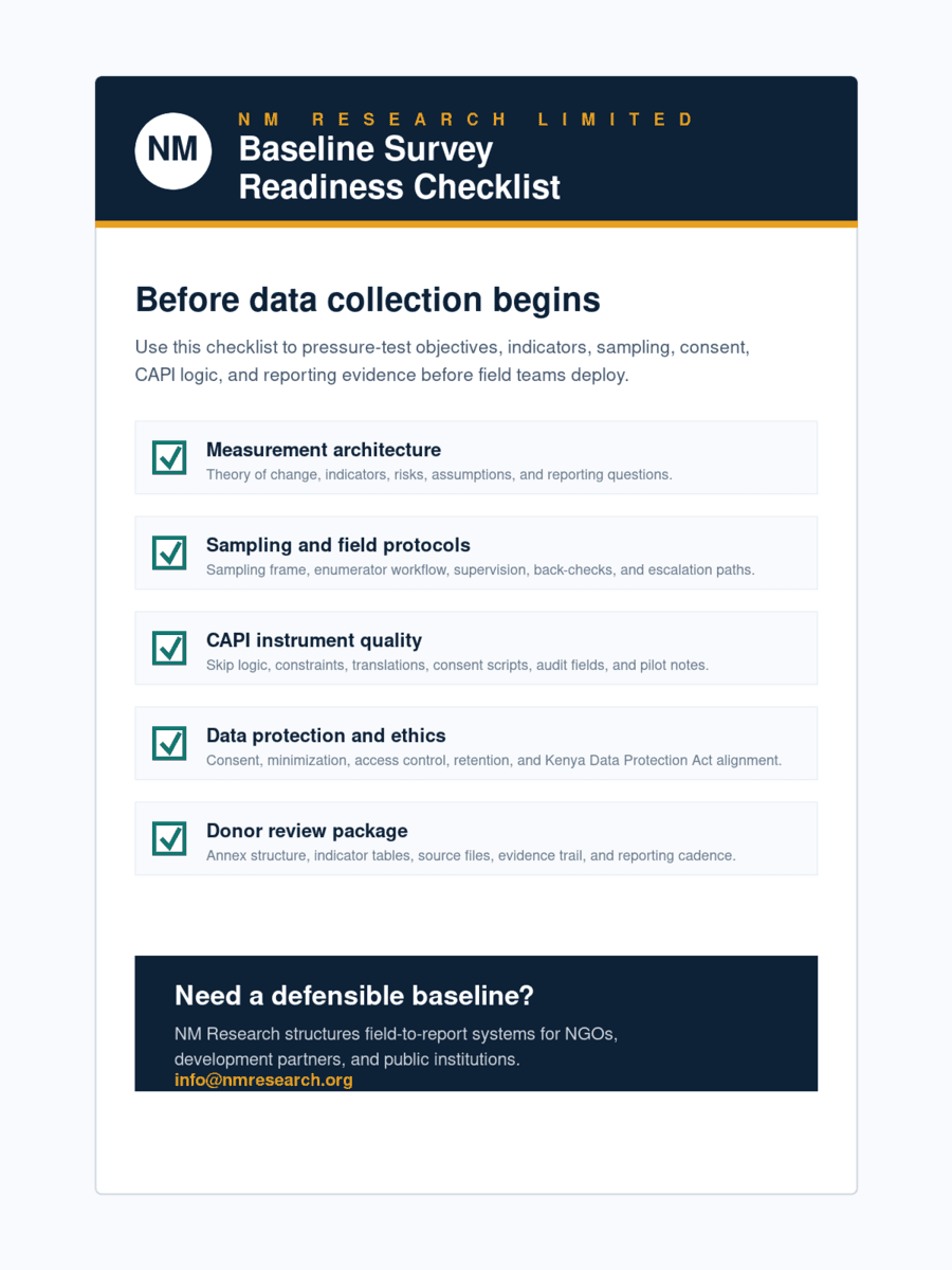 Baseline Survey Readiness Checklist cover visual